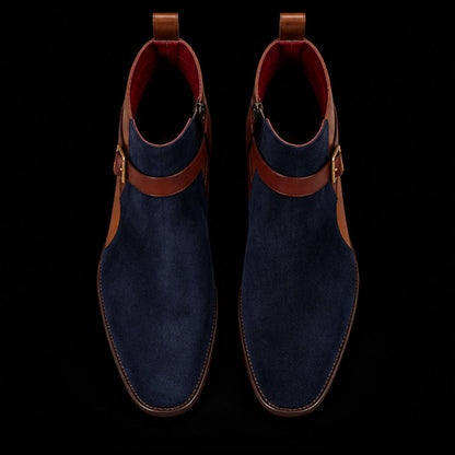 Tivoli Brown & Blue Suede Leather Jodhpur Boots