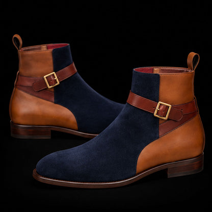Tivoli Brown & Blue Suede Leather Jodhpur Boots
