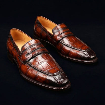 Merano Burgundy Patina Leather Penny Loafers