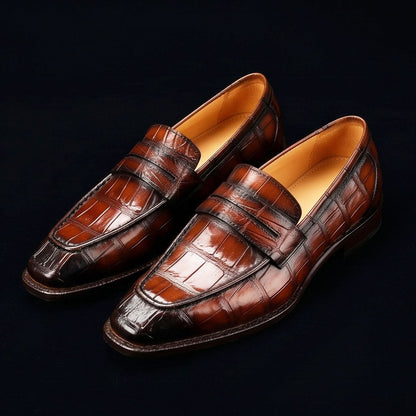 Merano Burgundy Patina Leather Penny Loafers