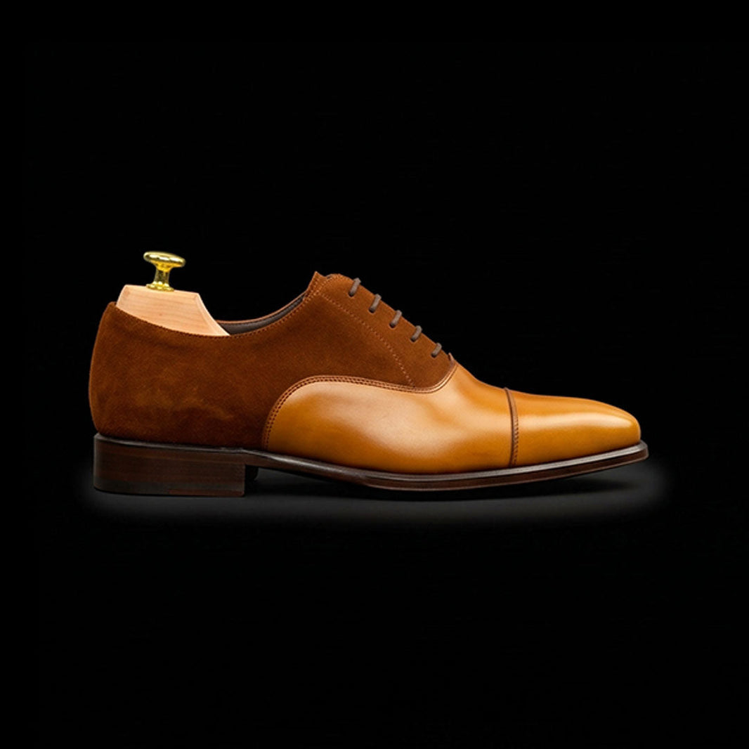 Sanremo Dual Tone Brown Suede Leather Oxford Shoes