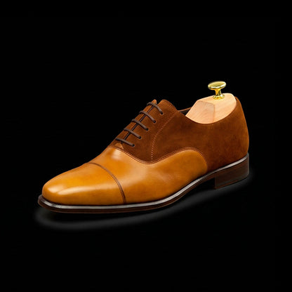 Sanremo Dual Tone Brown Suede Leather Oxford Shoes