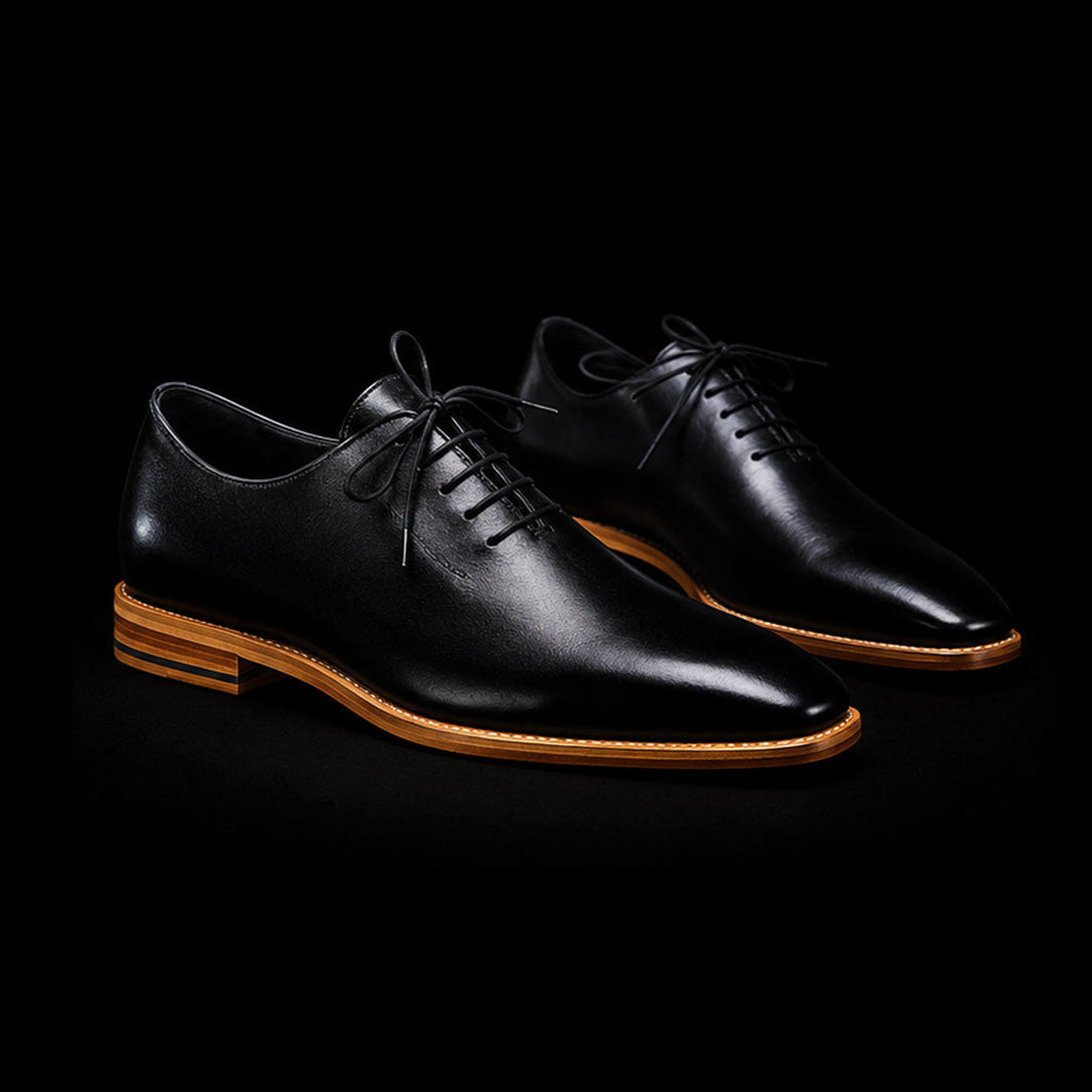 Trento Genuine Black Leather Formal Shoes