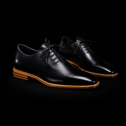Trento Genuine Black Leather Formal Shoes