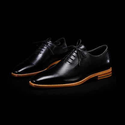 Trento Genuine Black Leather Formal Shoes