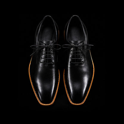Trento Genuine Black Leather Formal Shoes