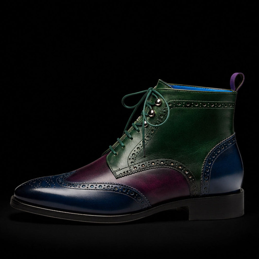 Cervinia Tri Tone Wingtip Ankle High Boots