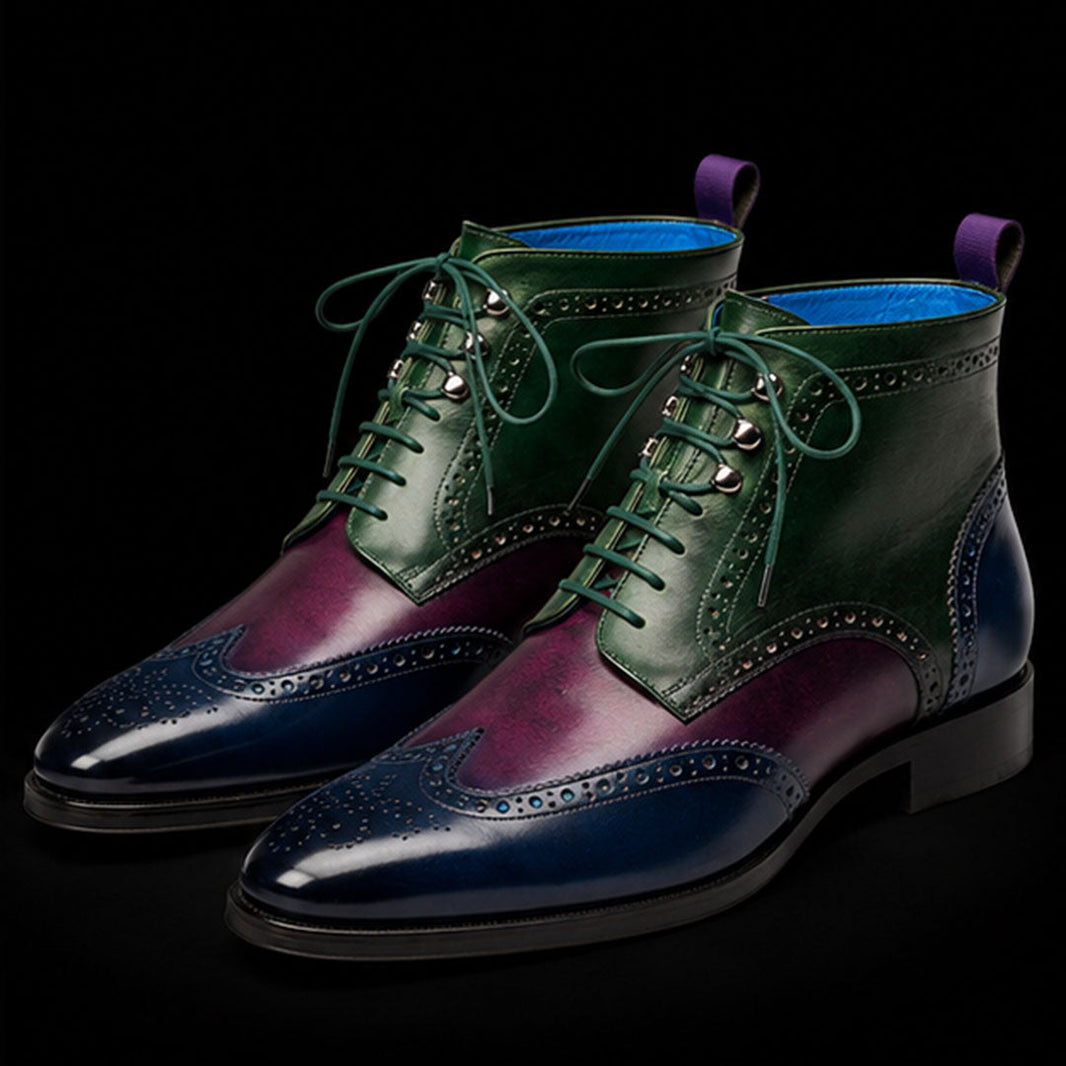 Cervinia Tri Tone Wingtip Ankle High Boots