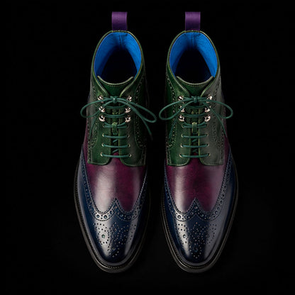 Cervinia Tri Tone Wingtip Ankle High Boots