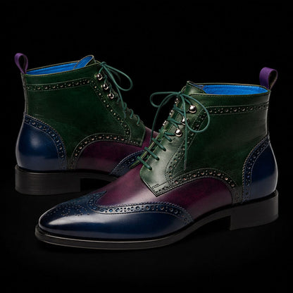 Cervinia Tri Tone Wingtip Ankle High Boots