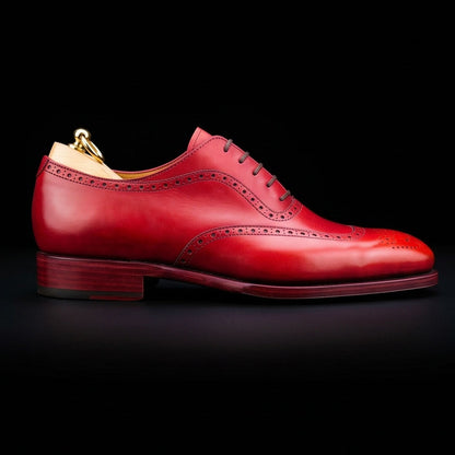 Enna Red Leather Formal Lace Up Oxford Shoes