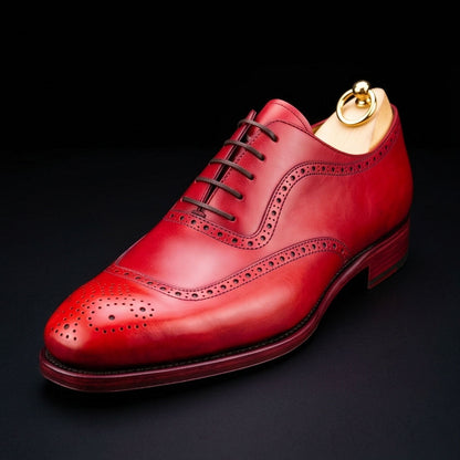 Enna Red Leather Formal Lace Up Oxford Shoes
