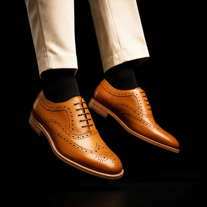 Torino Wingtip Brogue Oxford- Tan