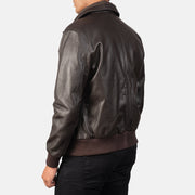 Air Rolf Brown Leather Bomber Jacket