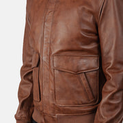 Coffmen Brown A2 Leather Bomber Jacket