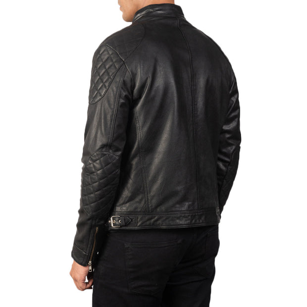 Gatsby Black Leather Biker Jacket