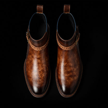Cantu Cross Strap Boots- Brown & Blue