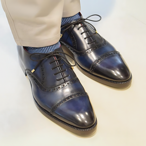Venezia Classic Captoe Oxford - Navy Blue