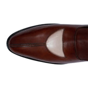 Men's Brown & Beige Leather Penny Loafers