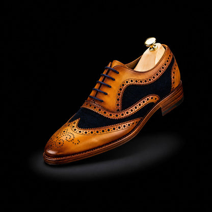 Tirano Wingtip Brogue Oxford- Navy Suede