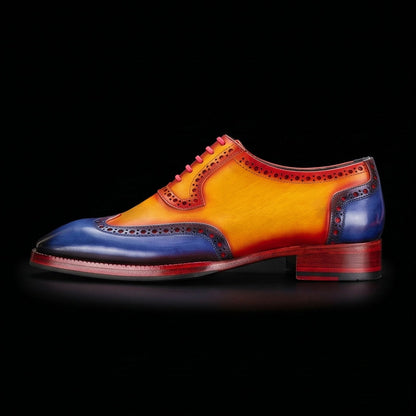 Roma Wingtip Brogue Oxford- Tan & Navy