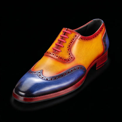 Roma Wingtip Brogue Oxford- Tan & Navy
