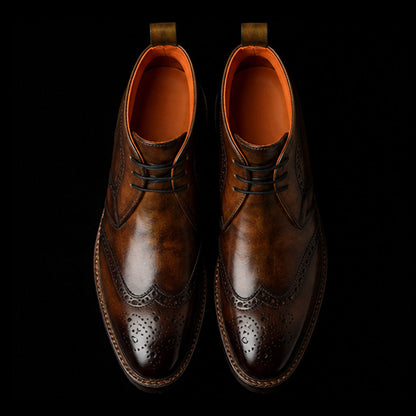 Giussano Wingtip Chukka Boots- Olive Brown