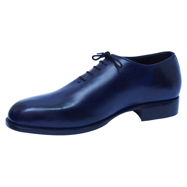 Handmade Men's Blue Patina Leather Formal Shoes