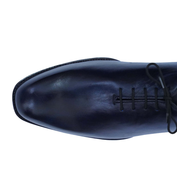 Handmade Men's Blue Patina Leather Formal Shoes