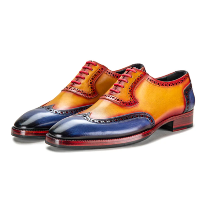 Roma Wingtip Brogue Oxford- Tan & Navy