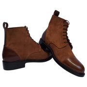 Men's Brown Suede Leather Ankle High Boots