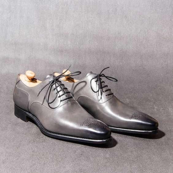 Siena Grey Patina Leather Formal Oxford Shoes