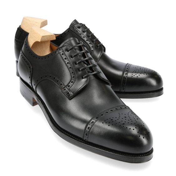 Men's Black Leather Handmade Oxford Shoes - LEATHERSHOE