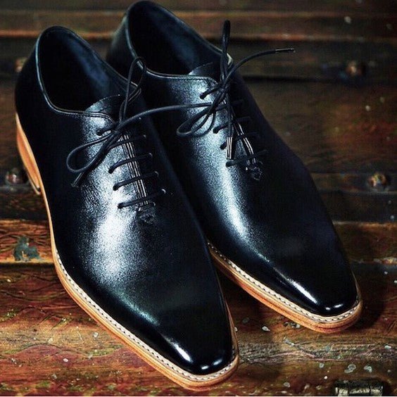 Trento Genuine Black Leather Formal Shoes