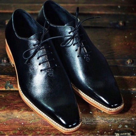 Trento Genuine Black Leather Formal Shoes